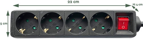 Stekkerdoos BRASQ  4 voudig 1.4 meter zwart-2