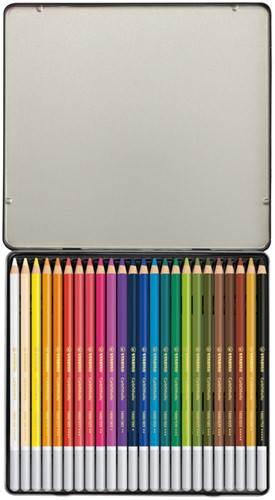 Kleurpotloden STABILO CarbOthello kalkpastel assorti blik à 24 stuks-2
