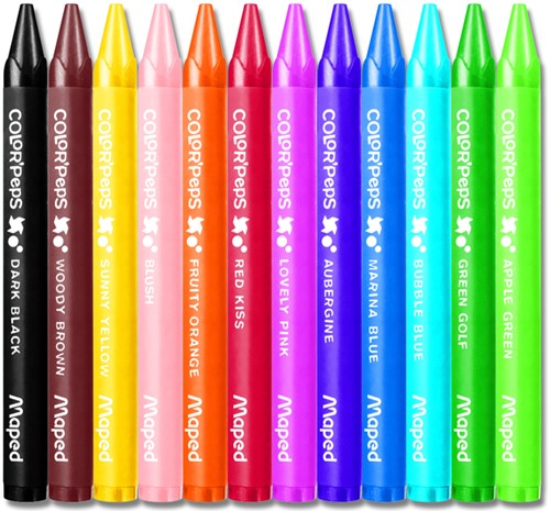 Waskrijt Maped Color'Peps Wax set á 12 kleuren-2