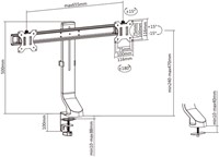 Monitorarm ACT office crossbar 2 schermen verstelbaar-1