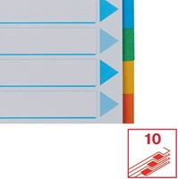Tabbladen Esselte Standaard A4 10-delig karton 11-rings met voorblad assorti-4