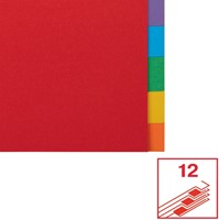 Tabbladen Esselte Economy A4 12-delig karton 11-rings assorti-1