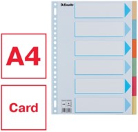 Tabbladen Esselte Premium A4 6-delig karton 23-rings assorti-3