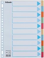 Tabbladen Esselte Premium A4 10-delig karton 23-rings assorti