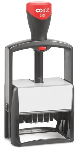 Woord-datumstempel Colop Heavy Duty 2860 Classic Line personaliseerbaar rood