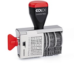 Woord-datumstempel Colop 04000/WD 12 teksten rood