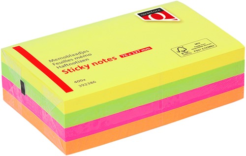 Memoblok Quantore 76x127mm neon assorti 4 kleuren 400 vel-2