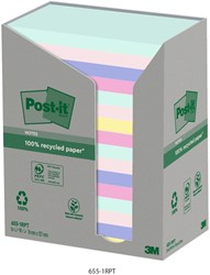 Memoblok 3M Post-it 655 76x127mm recycled rainbow pastel
