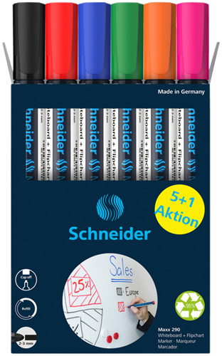 Boardmarker Schneider Maxx 290 assorti doos 5+1 gratis-2