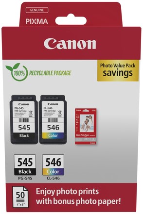 Inktcartridge Canon PG-545 + CL-546 zwart + kleur