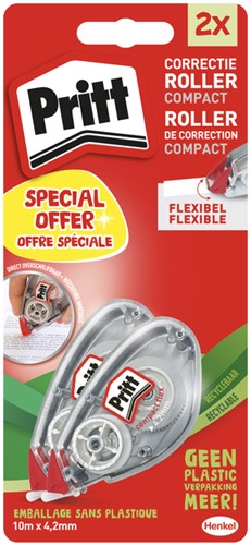 Correctieroller Pritt Compact Flex 4.2mmx10m blister à 2 stuks