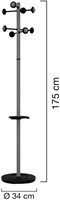 Kapstok staand Unilux Accueil metallic grijs-2