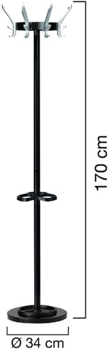 Kapstok staand Unilux Cypres zwart-2
