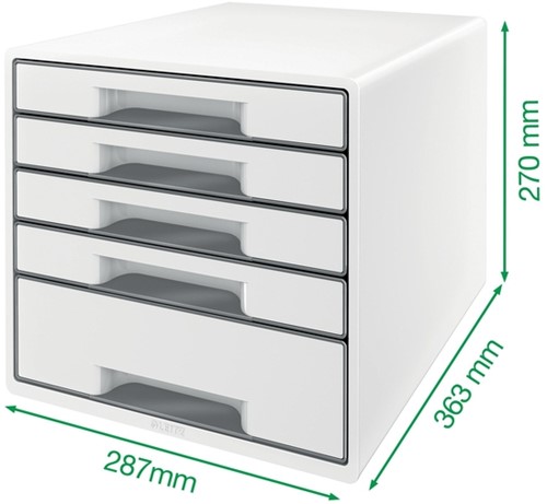 Ladenblok Leitz WOW 5 laden wit/blauw-3