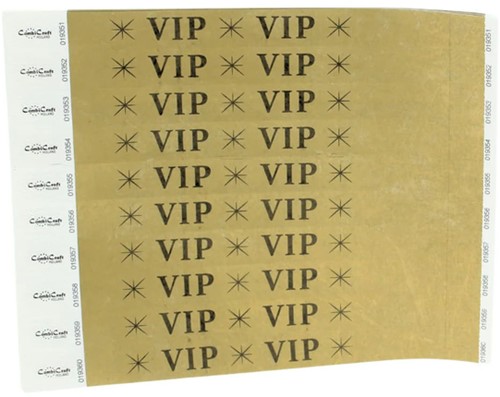 Polsbandje CombiCraft met opdruk VIP wit 100 stuks