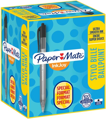 Balpen Paper Mate Inkjoy 100RT zwart medium 80+20 gratis-2