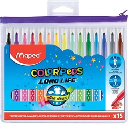 Viltstift Maped Color'Peps Long Life set á 15 kleuren