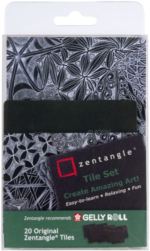 Tekenset Sakura Zentangle set à 20 patronen zwart