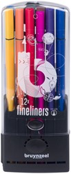 Fineliner Bruynzeel Teens 0,4mm ass 12 stuks