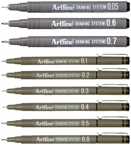 Fineliner Artline technisch 0.8mm zwart-2