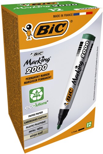 Viltstift Bic 2000 rond groen 1.7mm-2