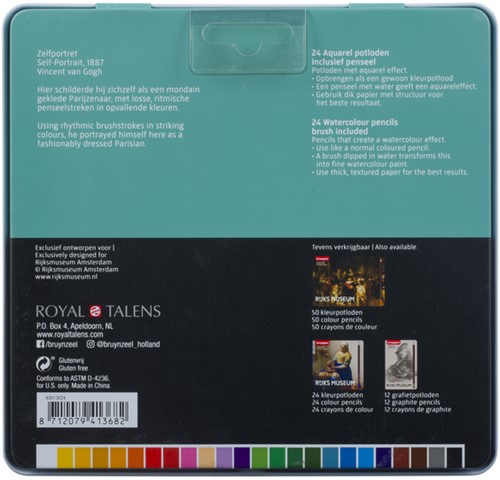 Kleurpotloden Bruynzeel aquarel  Van Gogh blik à 24 stuks assorti-3