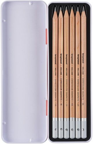 Grafietpotlood Bruynzeel Expression set à 6 breedtes grijs-2