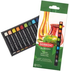 Oliepastel Derwent Academy blister à 12 stuks assorti