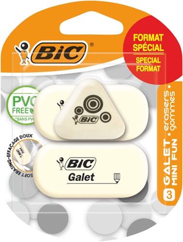 Gum Bic Galet pvc vrij zacht potlood wit blister à 3 stuks