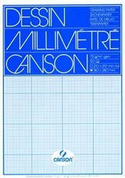 Millimeterblok Canson A4 blauw 50 vel