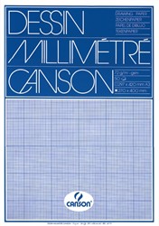 Millimeterblok Canson A3 blauw 50 vel