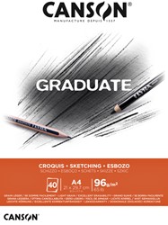 Schetsboek Canson Graduate Croquis A4 96gr 40 vel