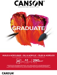 Olie Acrylblok Canson Graduate A3 290gr 20 vel