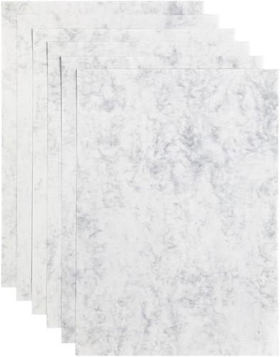 Kopieerpapier Papicolor A4 200gr 6 vel marble grijs