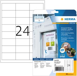 Etiket HERMA 4573 66x33.8mm folie wit 480 etiketten