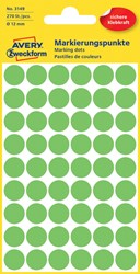 Etiket Avery Zweckform 3149 rond 12mm lichtgroen 270stuks