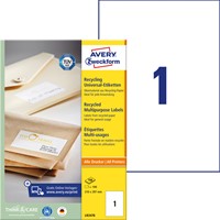 Etiket Avery Zweckform LR3478 210x297mm A4 recycled wit 100 etiketten-2
