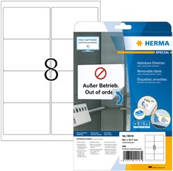 Etiket HERMA 10018 99.1x67.7mm verwijderbaar wit 200 etiketten