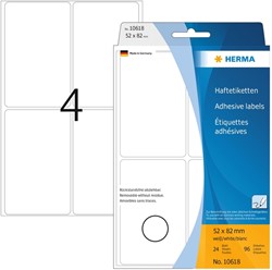 Etiket HERMA 10618 52x82mm verwijderbaar 96 etiketten