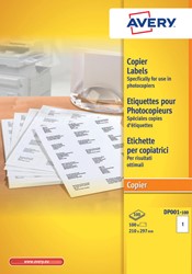 Etiket Avery DP001 210x297 wit 100stuks