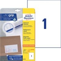 Etiket Avery Zweckform 6119 210x297mm A4 wit 25stuks-2