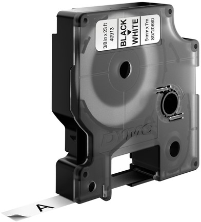 Labeltape Dymo 41913 D1 9mmx7m zwart op wit 10rol-2