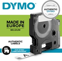 Labeltape Dymo 45803 D1 19mmx7m zwart op wit 10rol-2