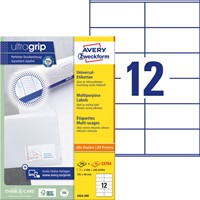 Etiket Avery Zweckform 3424-200 105x48mm wit 2400stuks-2