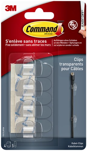 Bevestigingsstrip Command 4 kabelclips rond