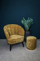 PTMD Senna Gold foot luxury mustard velvet stool-3