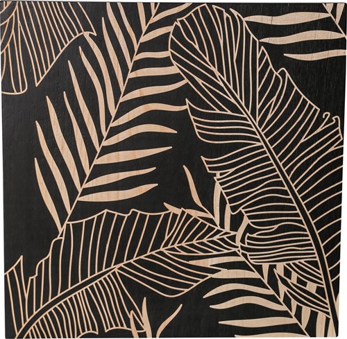 PTMD Neron black wooden panel lasercutting palms square