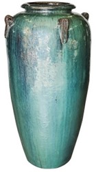 PTMD Izze blue glazed ceramic extreme pot high