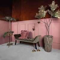 PTMD Risella Gold kandelaar metaal met palm blad L-2