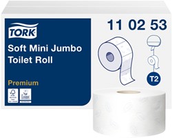 Toiletpapier Tork Mini Jumbo T2 premium 2-laags 170mtr wit 110253